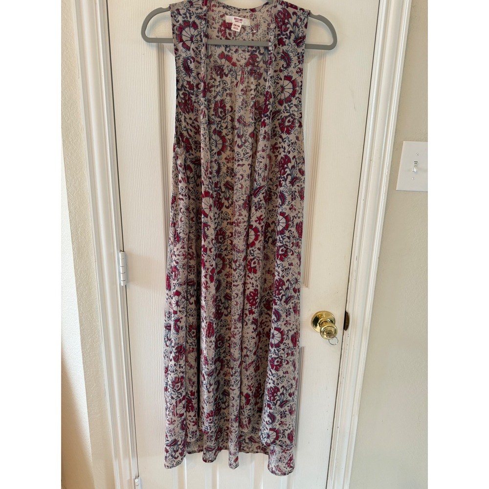 Mossimo Supply Co Boho Floral Sleeveless Duster Vest SM Festival Indie Y2K Style